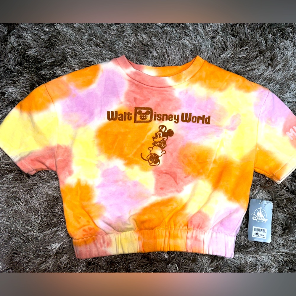 Disney Minnie Mouse tye dye crop sweatshirt. Women’s size S.